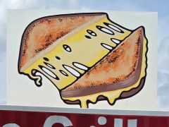 Will Mitchell<br/>2026 - <br/><span style= "font-size: 6pt">33.720776469112074, -84.40088376118338</span> Street Art Mural in Pittsburgh Atlanta by Will Mitchell featuring Grilled Cheese