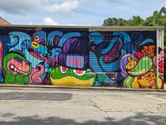 Chris Alvarez, Courtney Hicks, Killamari, and Oofster (Pierre Cerrato)<br/>2026 - <br/><span style= "font-size: 6pt">33.743670060552034, -84.43895020150754</span> Street Art Mural in Westview Atlanta by Chris Alvarez, Courtney Hicks, Killamari, and Oofster (Pierre Cerrato) featuring several characters - Painted in 2025, Updated in 2026