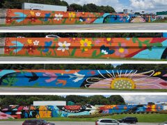 Teresa Abboud<br/>2026 - <br/><span style= "font-size: 6pt">33.90315000678734, -84.27510401115607</span> Street Art Mural in Doraville, GA by Teresa Abboud featuring birds, flowers, and a face