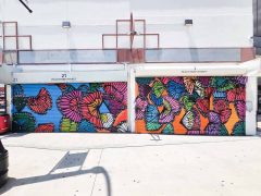 Lela Brunet<br/>2026 - <br/><span style= "font-size: 6pt">33.753738148338996, -84.39038466736415</span> Street Art Mural in Downtown Atlanta by Lela Brunet featuring butterflies