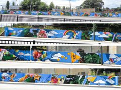 Taylor White<br/>2026 - <br/><span style= "font-size: 6pt">33.75966421731856, -84.40291609000394</span> Street Art Mural in Vine City Atlanta by Taylor White featuring several common objects