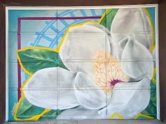 Nicole Merizalde<br/>2026 - <br/><span style= "font-size: 6pt">33.7506338533205, -84.39993673213262</span> Street Art Mural in Castleberry Hill Atlanta by Nicole Merizalde featuring a magnolia