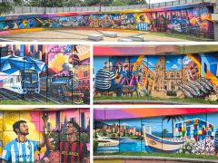 Fabián Bravo and Lalone Graff<br/>2026 - <br/><span style= "font-size: 6pt">33.756607308949086, -84.40336448171526</span> Street Art Mural in Vine City Atlanta by Fabián Bravo and Lalone Graff featuring images of Atlanta and Malaga