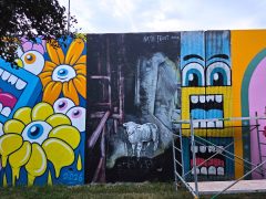 Street Art Mural in Cabbagetown Atlanta by Nate Frost featuring a sheep