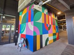 Street Art Mural on the Beltline in Old Fourth Ward Atlanta by an unknown artist featuring an abstract pattern