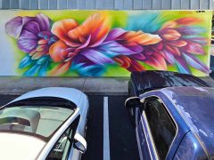 Street Art Mural in Morningside Atlanta by Taylor Smith featuring flowers